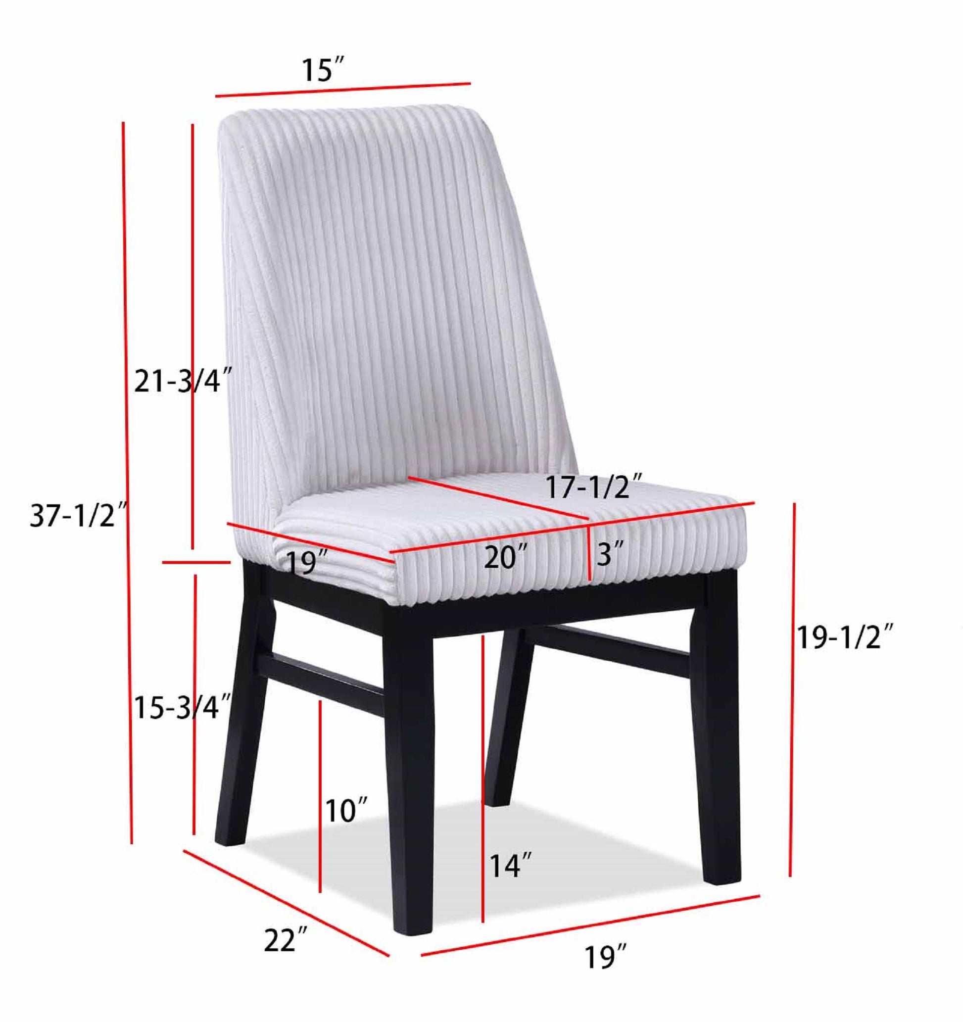 2Pc Contemporary Upholstered Side Chair White Textured Fabric Upholstered High Back Cushioned Seat Wooden Dining Room Home Furniture Black Finish White Black Dining Room Contemporary,Modern Dining