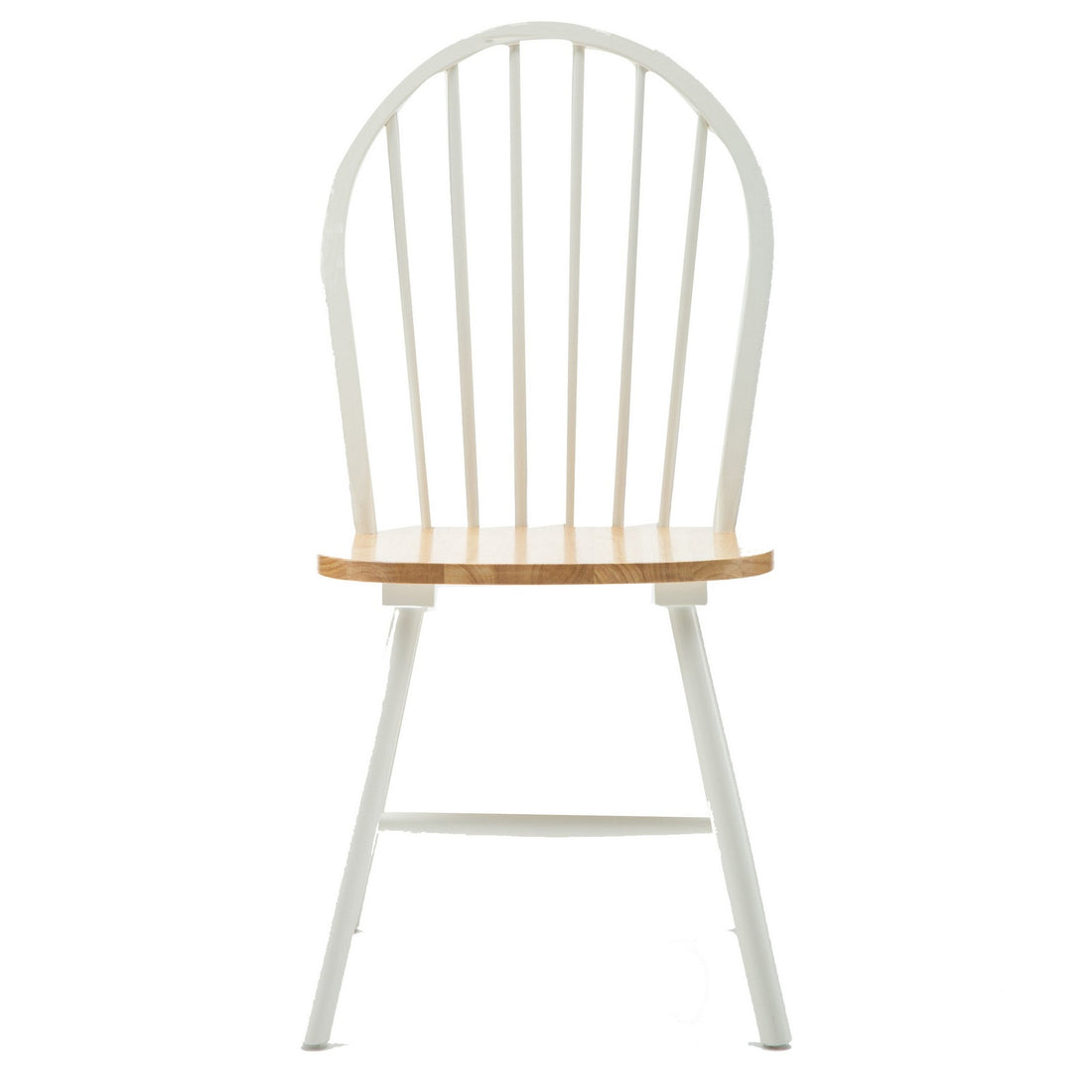 Nova 18 Inch Windsor Dining Chair, Set Of 2, Farmhouse Style, White, Brown Brown White Wood