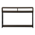 Accent Table, Console, Entryway, Narrow, Sofa, Living Room, Bedroom, Brown Laminate, Black Metal, Contemporary, Modern Espresso Metal