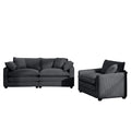 Modern Living Room Sofa Two Piece Set, Suitable For Living Room And Bedroom Sofa Set, Consists Of A Single Seat And A 3 Seater Sofas, Grey Corduroy Grey Corduroy 3 Seat