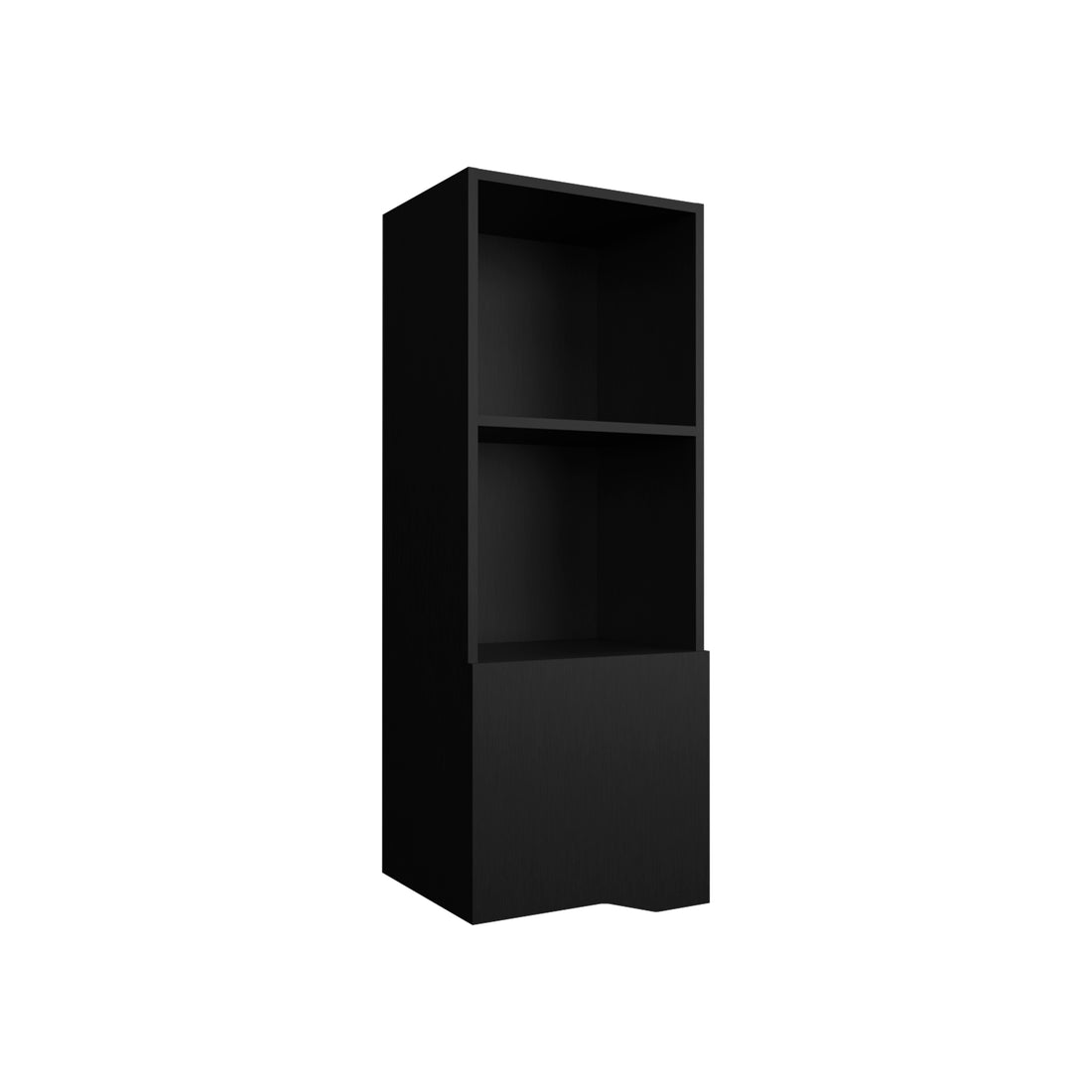 Obregon 43" Tall One Door Wall Cabinet With Two Open Shelves, Medicine Cabinet Black 1 2 Bathroom Wall Mounted Modern Particle Board