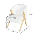 Modern Accent Chair With White Upholstery And Solid Wood Frame, Minimalist Lounge Chair For Living Room, Bedroom, Or Office White Foam Polyester,Solid Wood Mdf