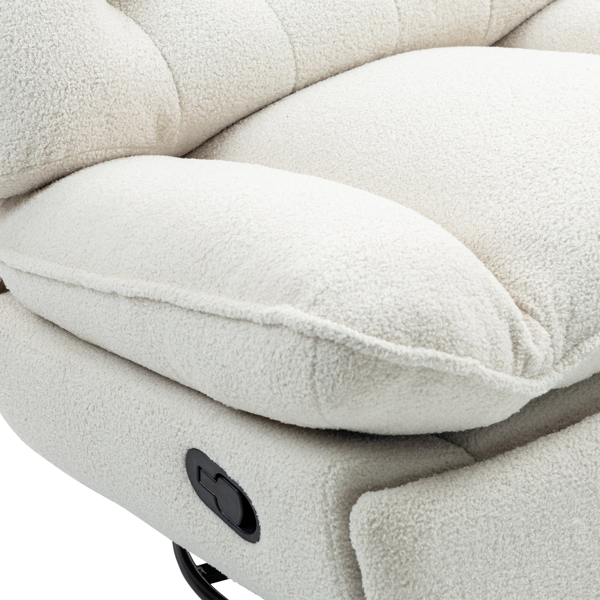 360 Swivel Recliner Adjustable Chair Chenille Glider Swivel Reclining Sofa Chair With Black Metal Round Base Beige Beige Foam Upholstered