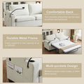 73.63*27.96 Pull Out Sofa Bed, Chenille Material, Pull Out Queen Sofa Bed With Memory Foam Mattress, For Living Room, Bedroom, Office, Apartment, White White Minimalist Chenille,Metal & Wood