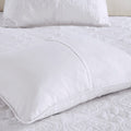 3 Piece Reversible Bedspread Set White Full Queen Queen White Polyester