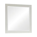 Wooden Mirror With Molded Trim Details, White White Wood