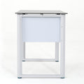 Glass Computer Desk White Black Mdf