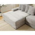 Arrived Oversized Two Piece Couches, L Shaped Sofa, Corduroy, Left Chaise Daybed,With Armrests,Eight Throw Pillows,Corner Sofa,Easy To Assemble, Gray Gray Polyester Wood Primary Living Space Medium Soft Pillow Back Modern Square Arms Wood 3 Seat