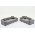 Arrived 2 Piece Boucle Cloud Sofa Set, Upholstered Sofa Set, Modern 3 Seater And 2 Seater Sofa With Mdf End Table For Living Room ,Apartment,3 2 Couch,Boucle,Dark Gray Gray Polyester Primary Living Space Soft Tight Back Modern Square Arms Foam