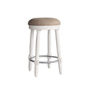 Bar Stools Set Of 2 White Color, 360 Degree Swivel, Accent Wooden Swivel Seat Counter Height Bar Stool, Grey Cushion Seat, Barstool Perfect For Dining And Living Room Height 26