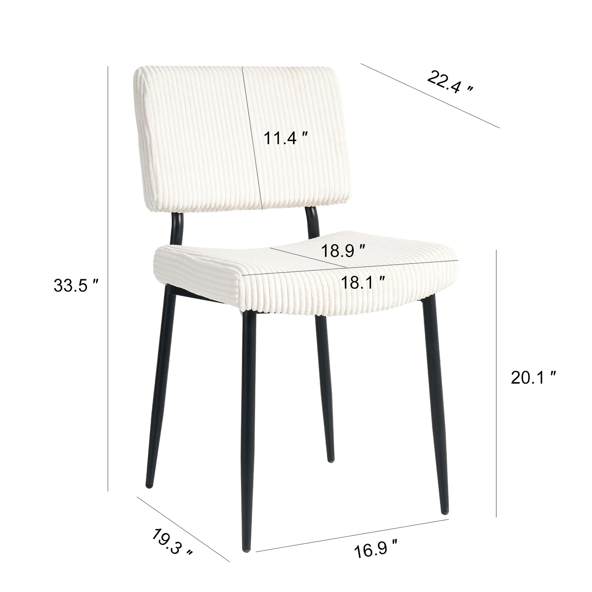 Modern Beige Simple Velvet Dining Chair Fabric Upholstered Chair Home Bedroom Stool Back Dressing, White Round Table Set, Chair Black Metal Legs Set Of 3 White Mdf