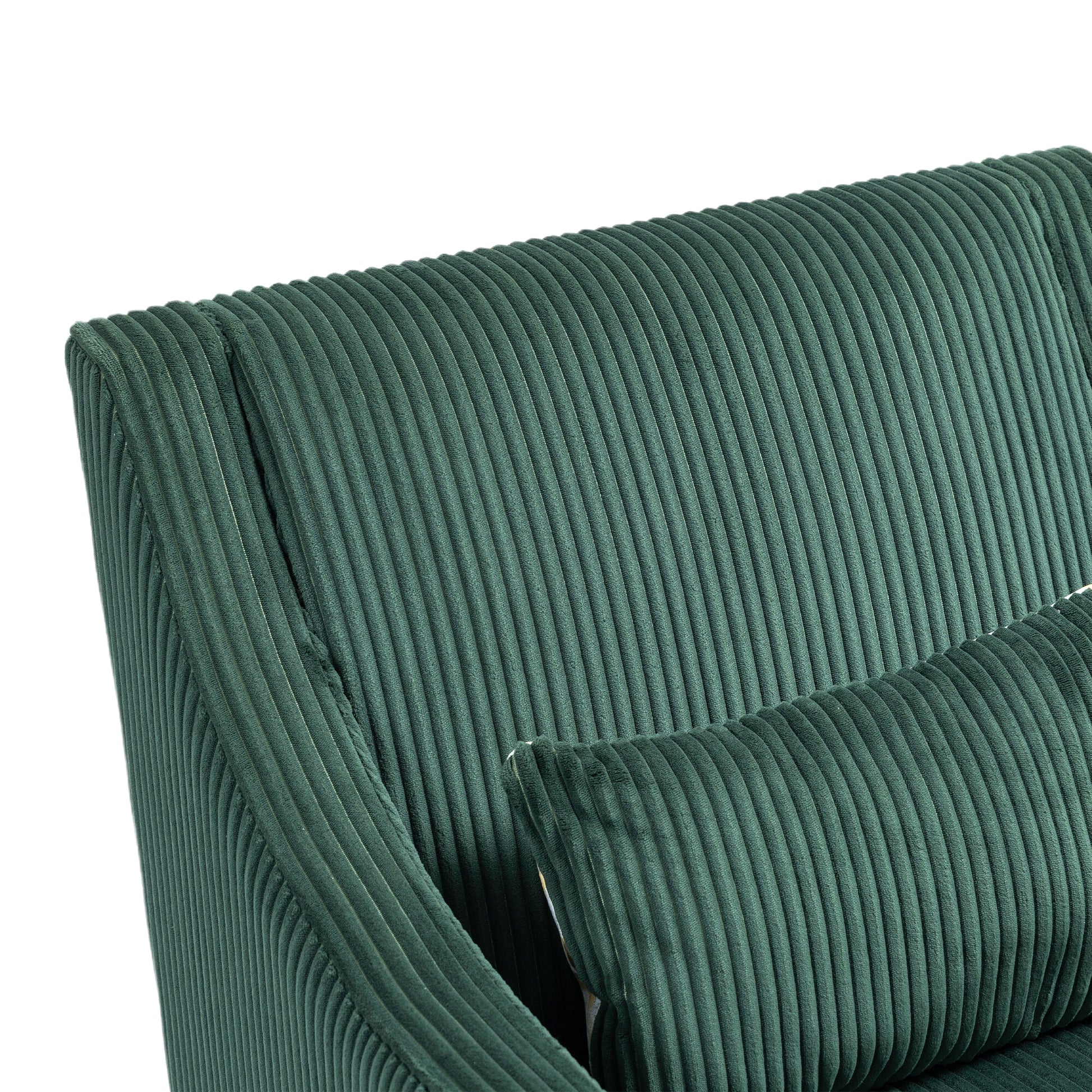 Coolmore Modern Accent Chair,Upholstered Armchair With Scooped Arms For Bedroom,Apartment,Studio,Office,Waiting Room Emerald Corduroy Emerald Foam Corduroy