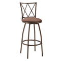 2 Piece Bar Stools, Bar Chairs, Brown Bar Stools,Country Style Industrial,Easy To Assemble, With Footrest For Indoor Bar Dining Kitchen Metal Brown Round Bar Stools Leather Fabric Metal