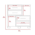 Sunflower Dresser, Four Drawers, Two Open Shelves White Bedroom Contemporary Melamine Engineered Wood