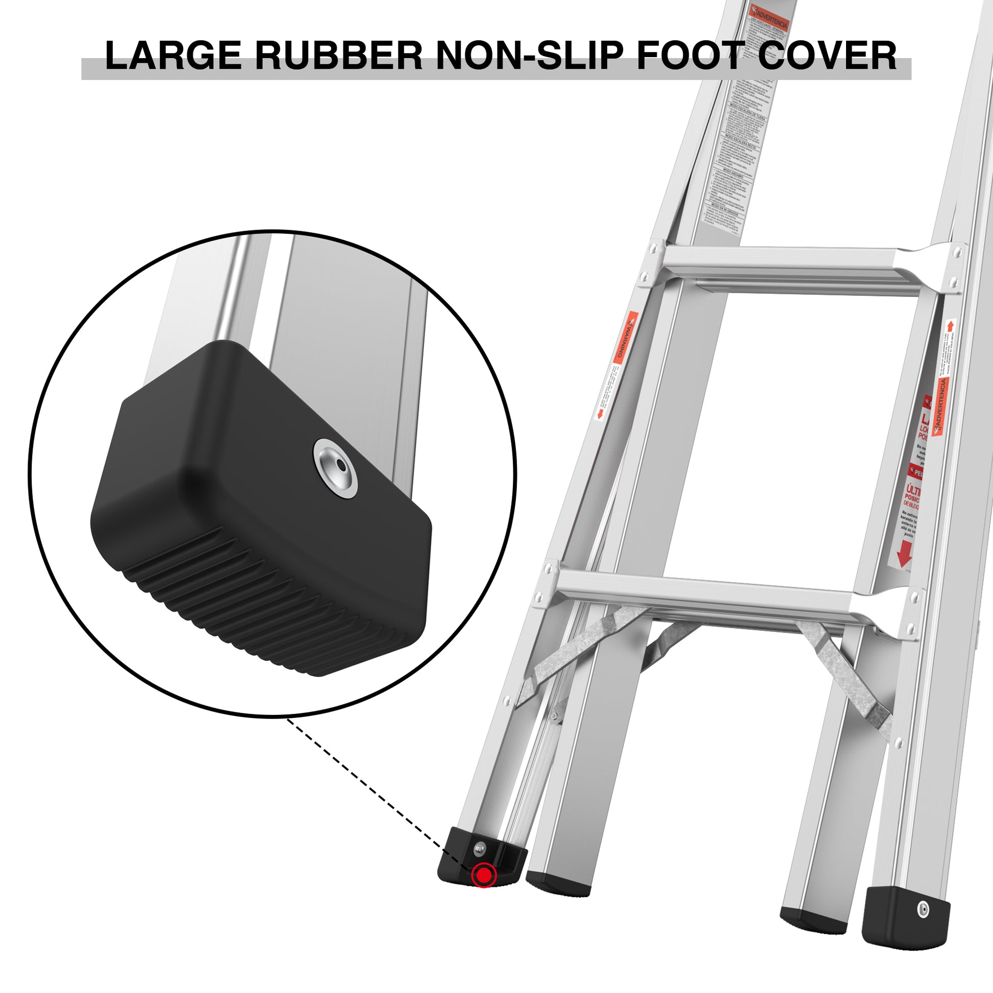 17Ft Multi Position Foldable Aluminum Ladder, A Frame And Straight Ladder, Ansi 250Lbs Grey Aluminium Alloy