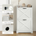 Homcom Slim Shoe Cabinet For Entryway, Farmhouse Hidden Shoe Storage Cabinet With 2 Flip Drawers And Adjustable Shelves For 8 Pairs Of Shoes, Distressed White White Particle Board