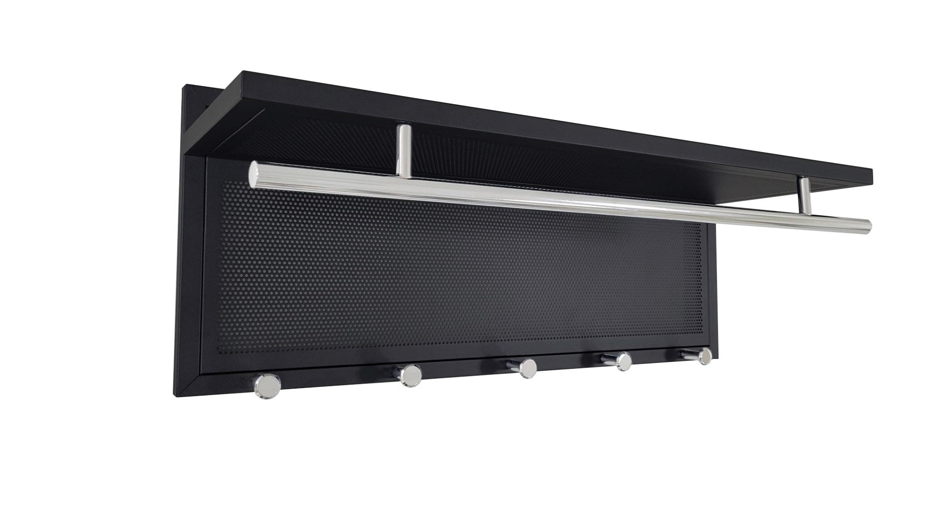 Esyspot Metal Powder Coating Hook Wall Mounted With Shelf Black Bedroom Contemporary Metal Chrome,Metal