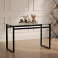 Modern Minimalist Rectangular Glass Dining Table For 4 6 With 0.31