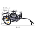 Foldable Bike Cargo Trailer With Universal Bike Hitch, Bicycle Wagon Trailer With 16