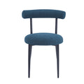 Dining Chair Set Of 2 Blue Fabric