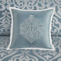 8 Piece Jacquard Comforter Set Aqua Silver King King Aqua Silver Polyester