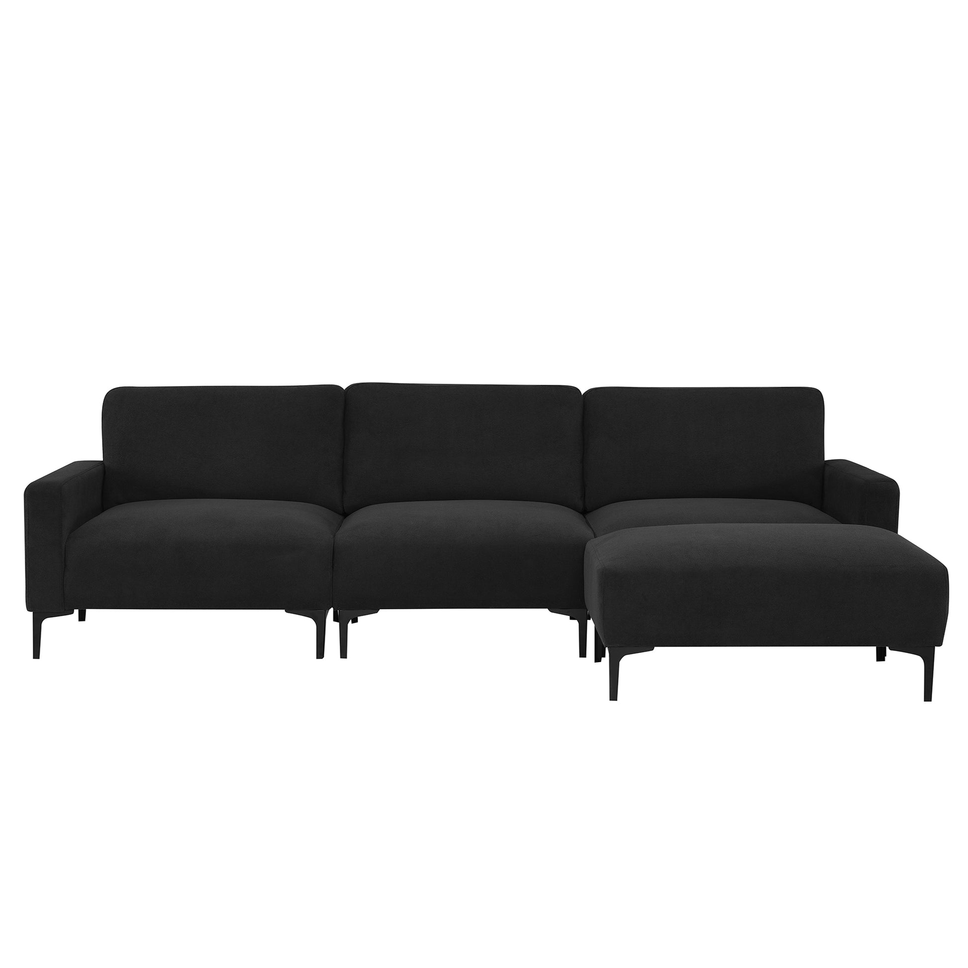 103.5*59" Modern L Shaped Sectional Sofa, 4 Seat Velvet Fabric Couch Set With Convertible Ottoman,Freely Combinable Sofa For Living Room, Apartment, Office,Apartment,2 Colors Black Velvet 4 Seat