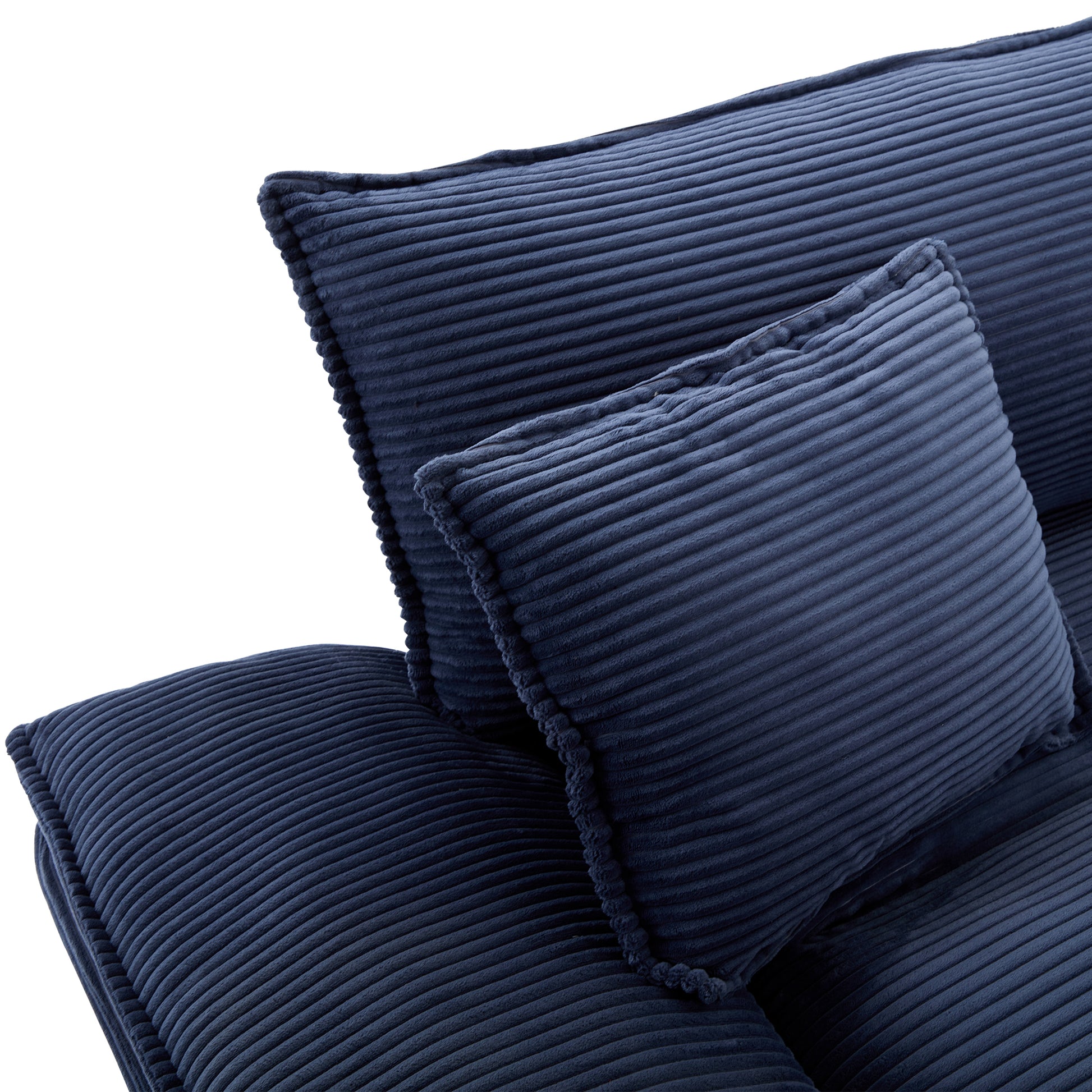 Corduroy Sofa Sleeper Couch Loveseat Sofa With Pillows Comfy Upholstered Deep Seat Sofa For Bedroom,Living Room,Apartment,Office,Dorm Blue Corduroy Blue Foam Upholstered 2 Seat