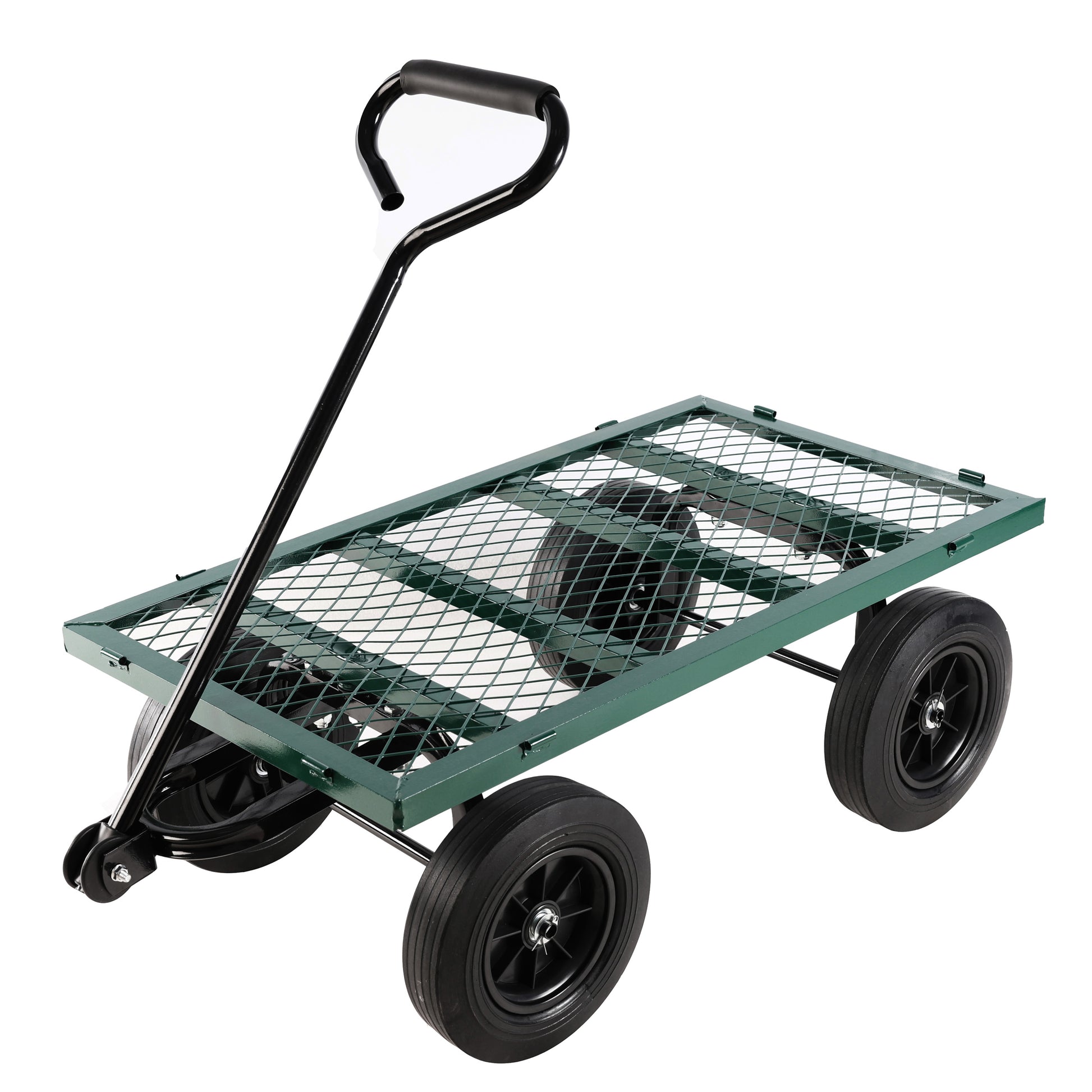 Green Solid Wheels Wagon Cart Solid Wheels Tools Cart Wagon Cart Garden Cart Trucks Make It Easier To Transport Firewood Green Metal