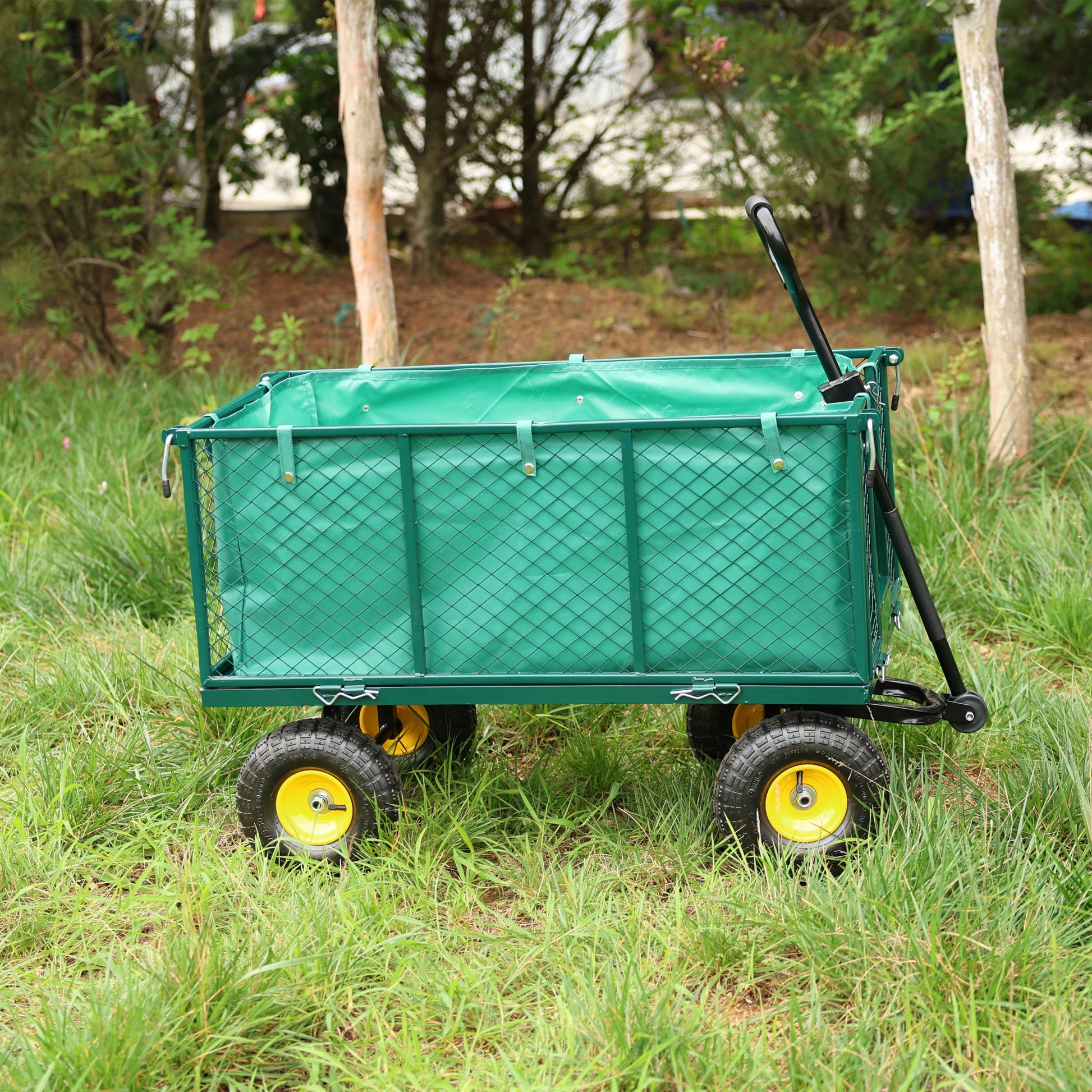 Flower Cart Garden Flower Cart Is Easier To Transport Firewood Green Cloth Bag Green Iron,Oxford Fabric