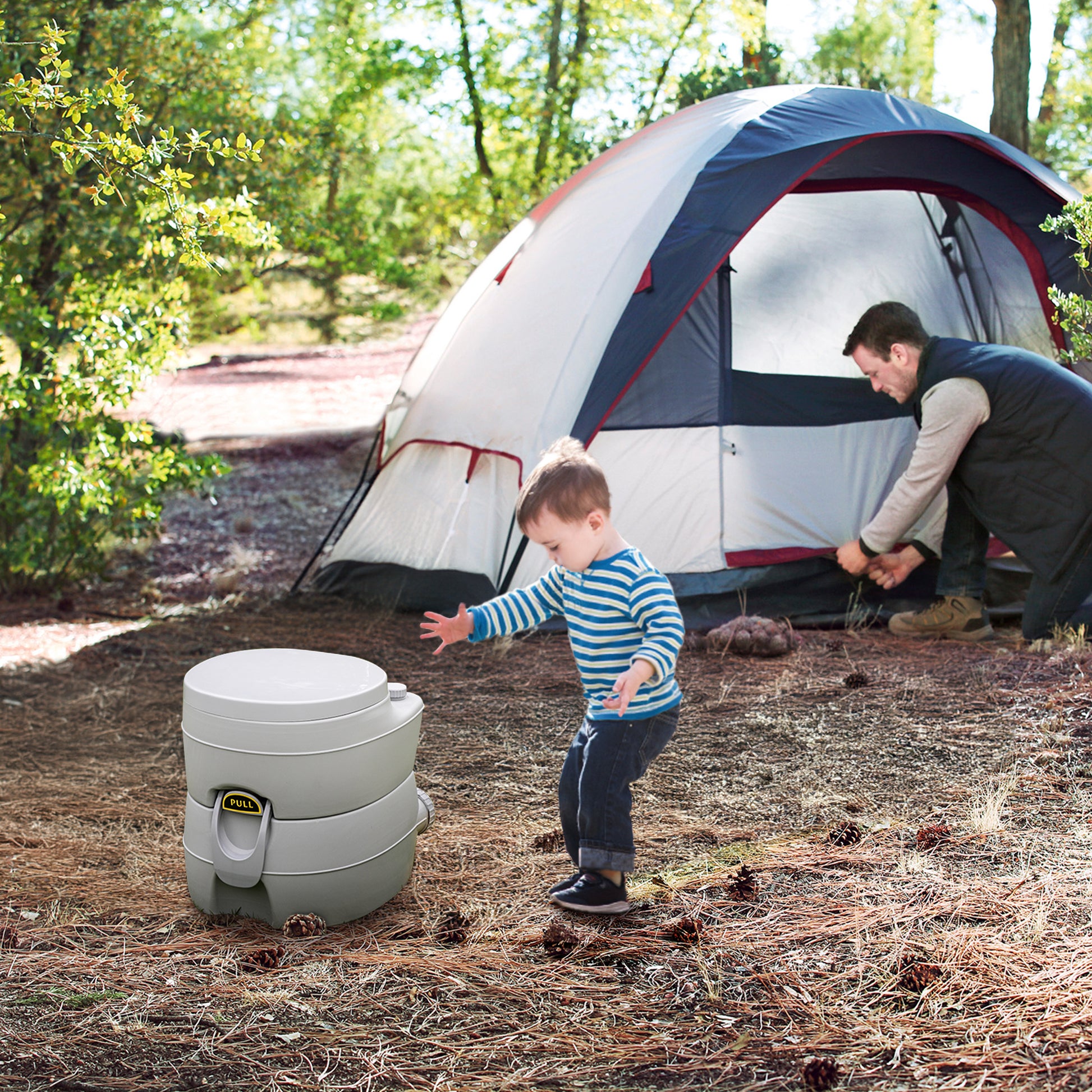 5.3 Gallons Portable Toilet Gray Hdpe