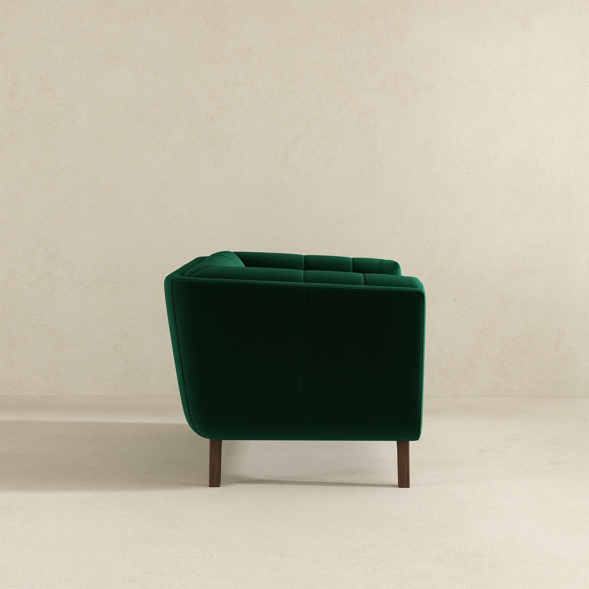 Addison Lounge Chair Dark Green Velvet Dark Green,Wood Brown Velvet Wood Tufted Back Walnut Solid Wood,Velvet