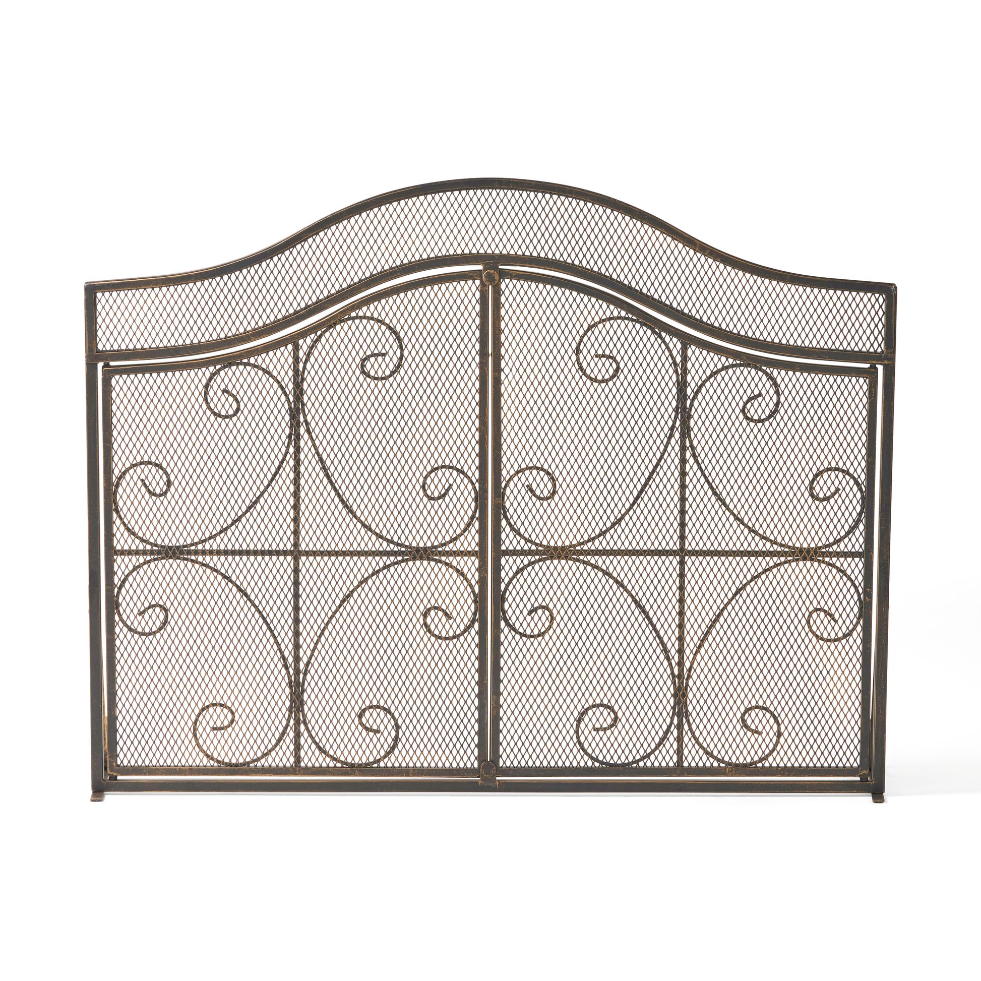 Fire Screen Black Gold Iron