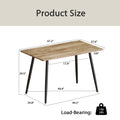 Modern Minimalist Mdf Wood Color Desktop, Black Metal Legs, Small Sized Dining Table, Computer Desk, Office Desk, Kitchen Table, For4 6 Seat.Suitable For Kitchen, Dining Room, Living Room Wood Seats 4 Kitchen Mdf