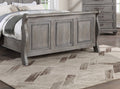 Grey Sleigh Design Headboard Fb 1Pc Eastern King Size Panel Bed Beautiful Wooden Bedroom Furniture Antique Gray Oak Finish Box Spring Required King Antique Gray,Gray Wood Bedroom