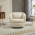Upholstered Swivel Barrel Armchair With Storage Modern Living Room Side Chair For Bedroom Office Reading Spaces Teddy Fabric Beige Beige Foam Upholstered