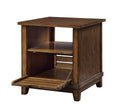 Oak End Table With Tapered Legs Oak Primary Living Space Traditional Shelves Square Solid Wood Mdf