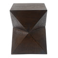 Prismatic Wooden Grain Symmetric Side Table Natural Concrete