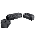 3 Piece Sectional Sofa Oversized Sectional Sofa Comfortable Sectional Sofaone Single Sectional Sofa, One 2 Seater Sofas, One 3 Seater Sofas Grey Corduroy Deep Seat Sofa Grey Corduroy 6 Seat