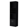 Black Bar Cabinet With Wine Storage Standard Black Shelves Included Wood