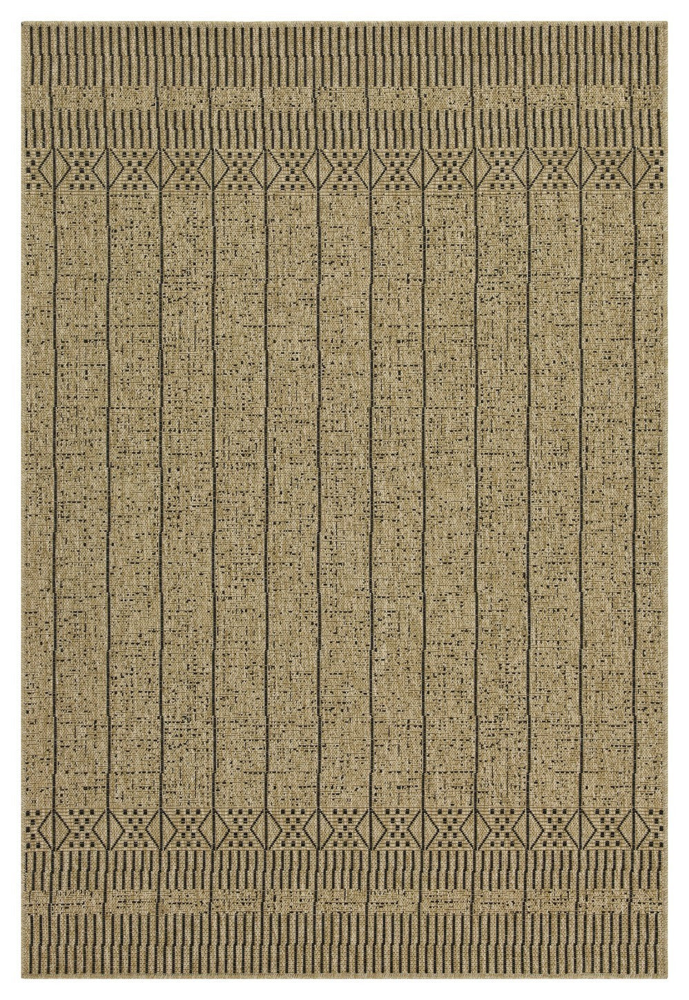 Earth Gc Ntl1008 Jute Black 5 Ft. 3 In. X 7 Ft. 3 In. Indoor Outdoor Area Rug Natural Black Polyester Polypropylene