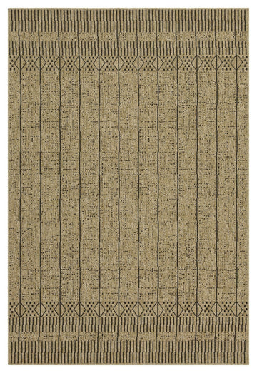 Earth Gc Ntl1008 Jute Black 5 Ft. 3 In. X 7 Ft. 3 In. Indoor Outdoor Area Rug Natural Black Polyester Polypropylene