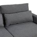 L Shaped Modular Sectional Sofa With Removable Back Cushions And 3 Pillows, Suitable For Living Rooms, Offices, And Apartments Gray Wood Linen 3 Seat