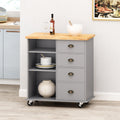 Provence Kitchen Cart With 2 Drawers 1 Door Grey Wood