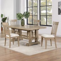 Napa 5 Piece Dining Set Sand Light Brown Wood