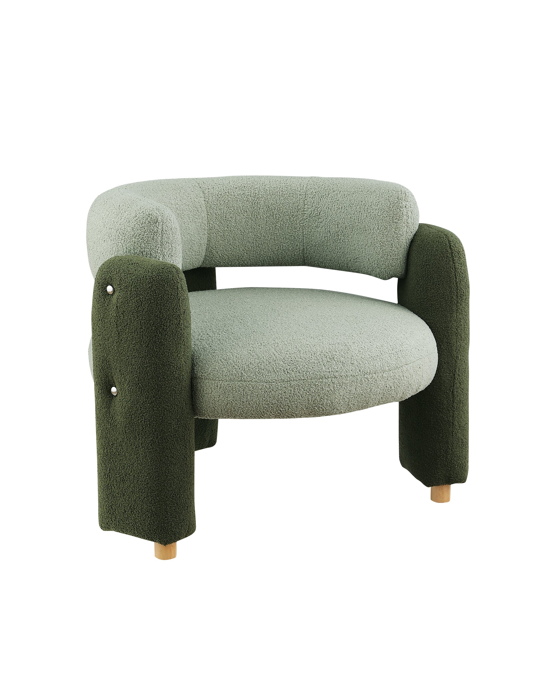 Accent Chair Green Fabric