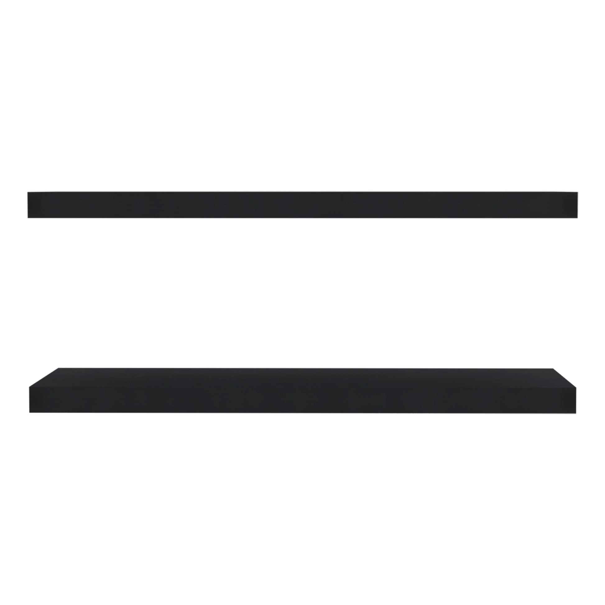 Ecco 31.5" Wide Floating Shelves Set Of 2, Shelves For Wall Decor For Bedroom, Bathroom Storage Shelves, Book Shelves For Living Room 2 Or Less Black Horizontal Primary Living Space Open Back Modern