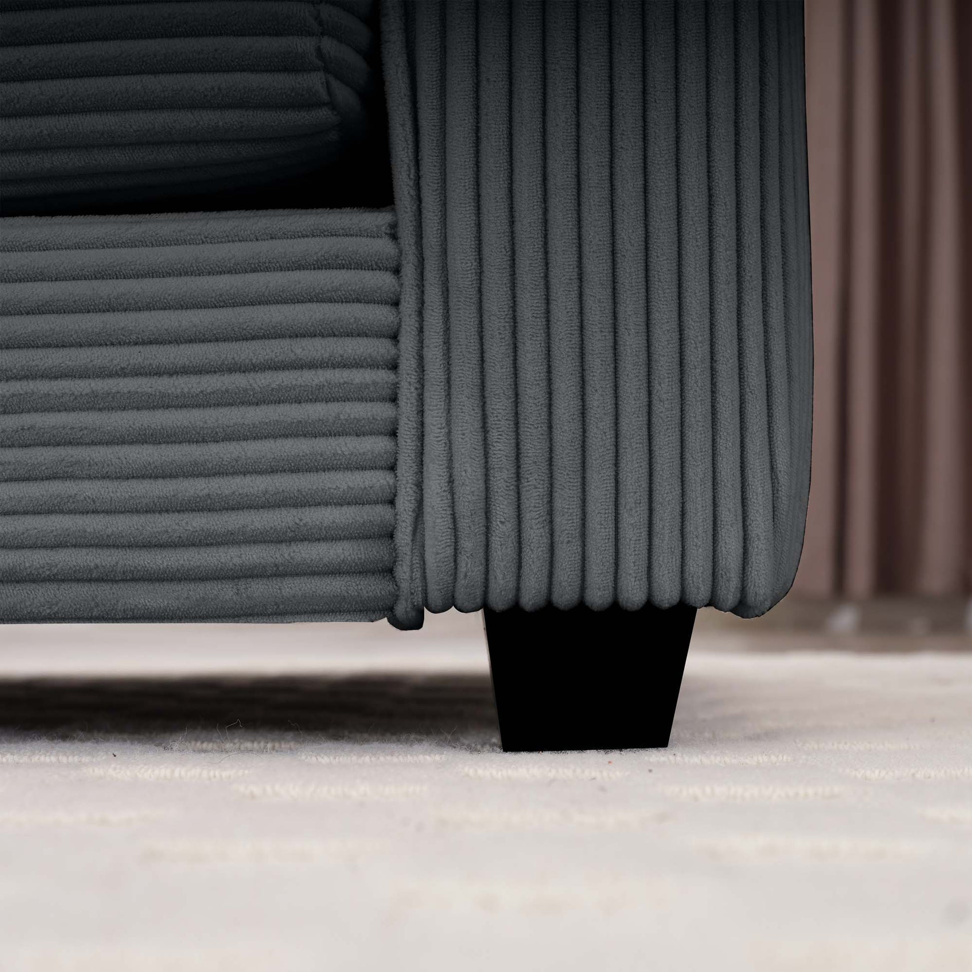 Modern Fabric Living Room Sofa With 4 Pillows Upholstered Large Deep Seating Loveseat, Grey Corduroy Grey Corduroy 2 Seat