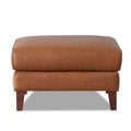 Maui Leather Ottoman Brown Memory Foam Genuine Leather