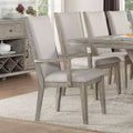 Grey And Grey Oak Padded Side Chair Set Of 2 Solid Oak Dining Room Solid Back Set Of 2 Wood Fabric