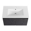 30'' Floating Wall Mounted Bathroom Vanity With Ceramics Sink & Soft Close Cabinet Door, Kd Package Black 2 Soft Close Doors Bathroom Wall Mounted Modern Plywood